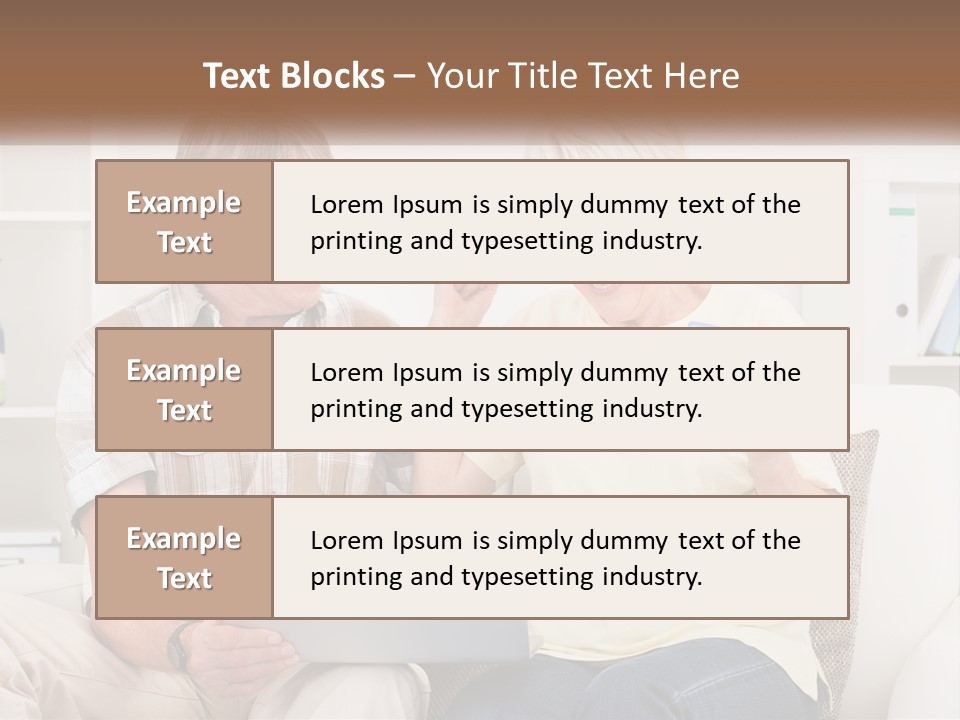 A Man And Woman Sitting On A Couch Holding A Credit Card PowerPoint Template