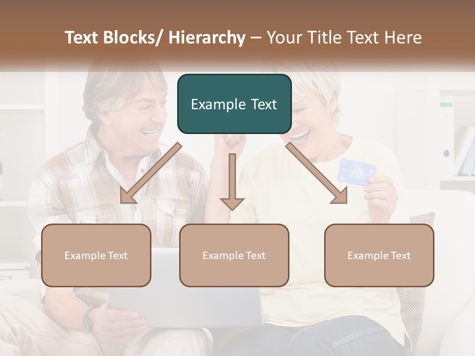 A Man And Woman Sitting On A Couch Holding A Credit Card PowerPoint Template