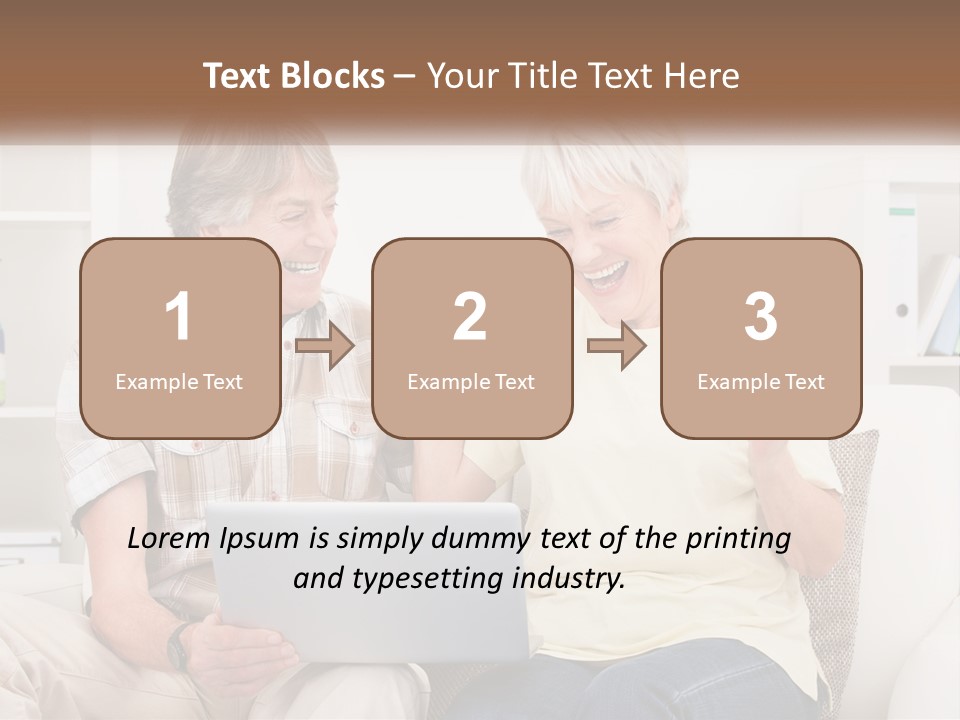 A Man And Woman Sitting On A Couch Holding A Credit Card PowerPoint Template