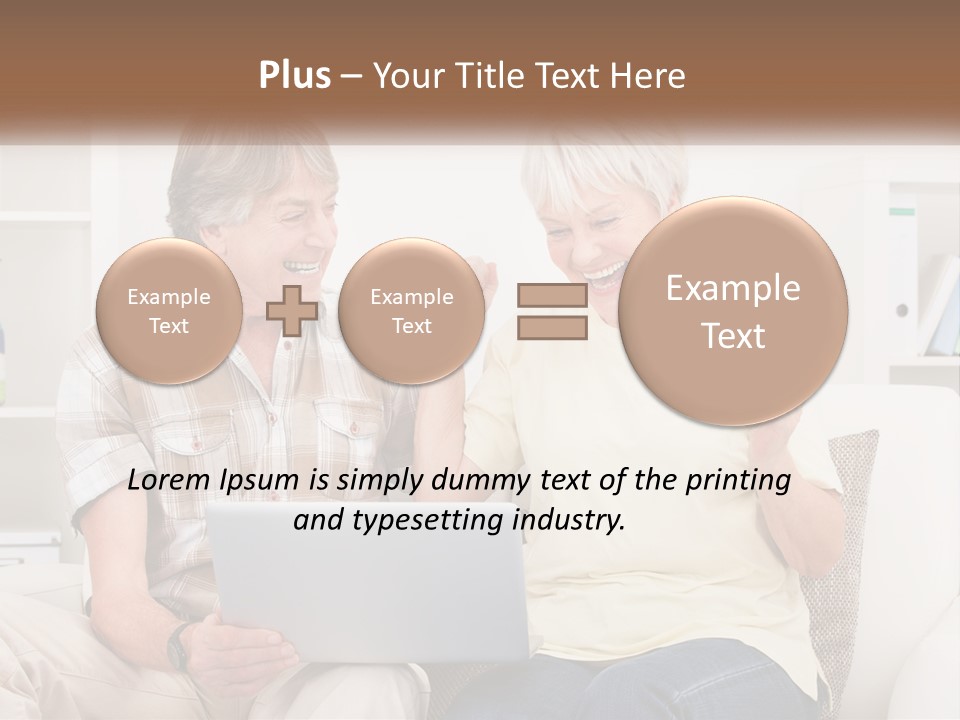 A Man And Woman Sitting On A Couch Holding A Credit Card PowerPoint Template