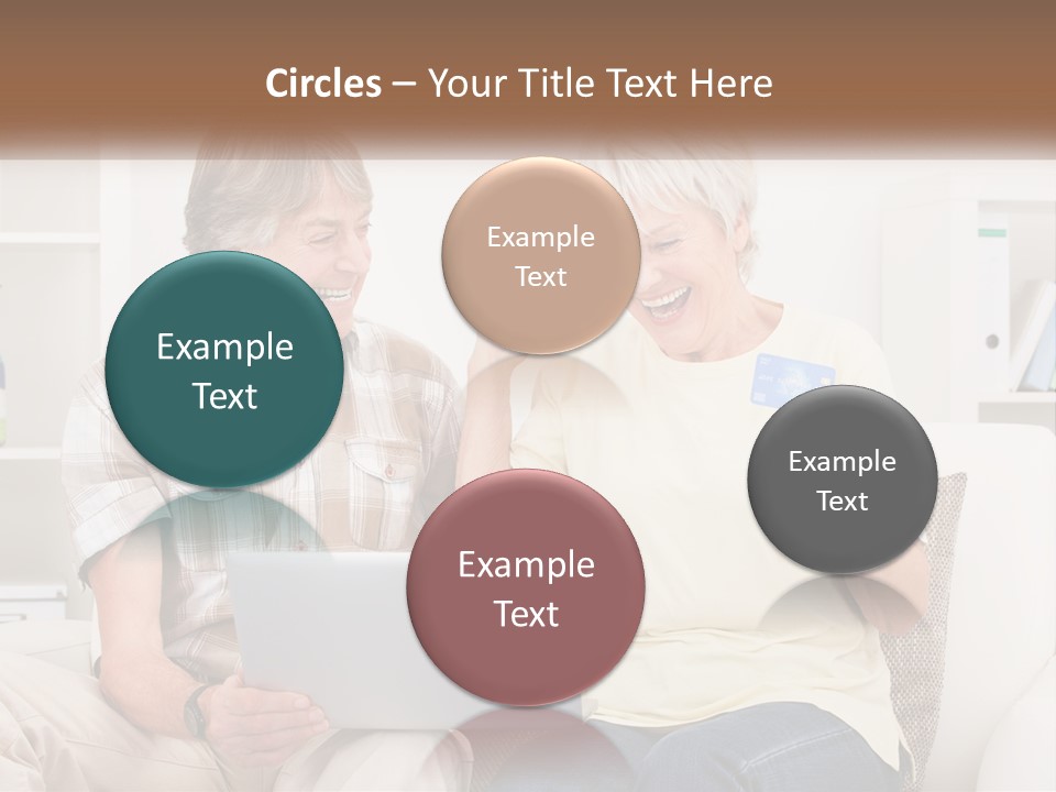 A Man And Woman Sitting On A Couch Holding A Credit Card PowerPoint Template