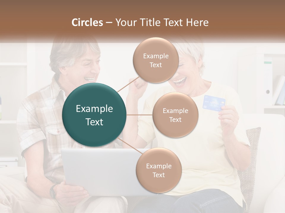 A Man And Woman Sitting On A Couch Holding A Credit Card PowerPoint Template