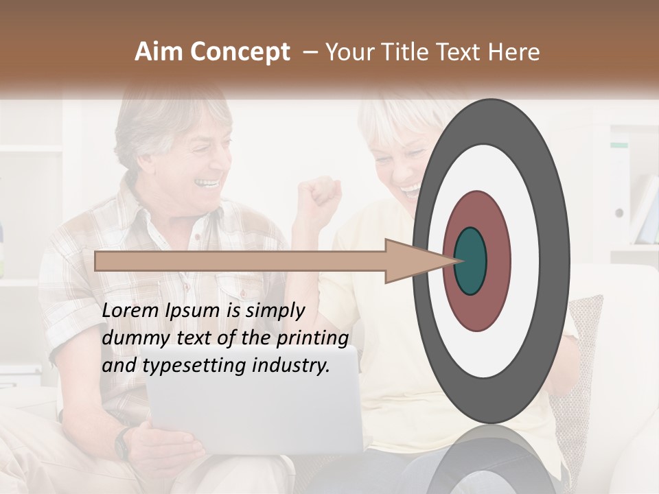 A Man And Woman Sitting On A Couch Holding A Credit Card PowerPoint Template