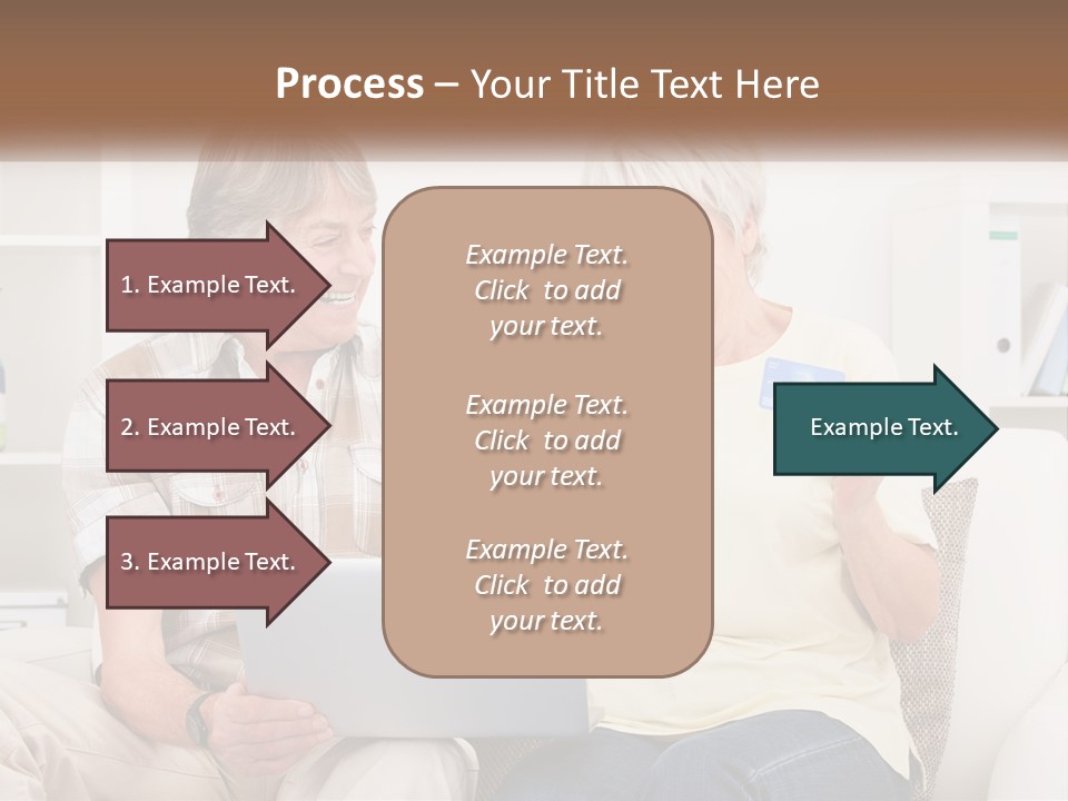 A Man And Woman Sitting On A Couch Holding A Credit Card PowerPoint Template