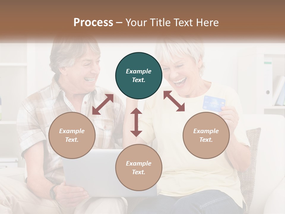 A Man And Woman Sitting On A Couch Holding A Credit Card PowerPoint Template