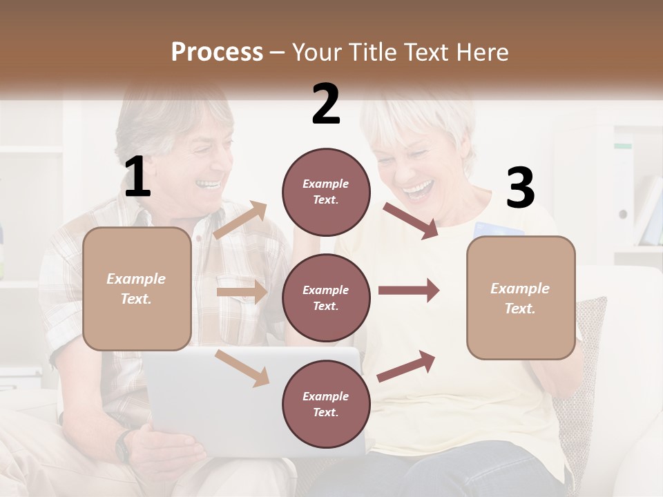 A Man And Woman Sitting On A Couch Holding A Credit Card PowerPoint Template