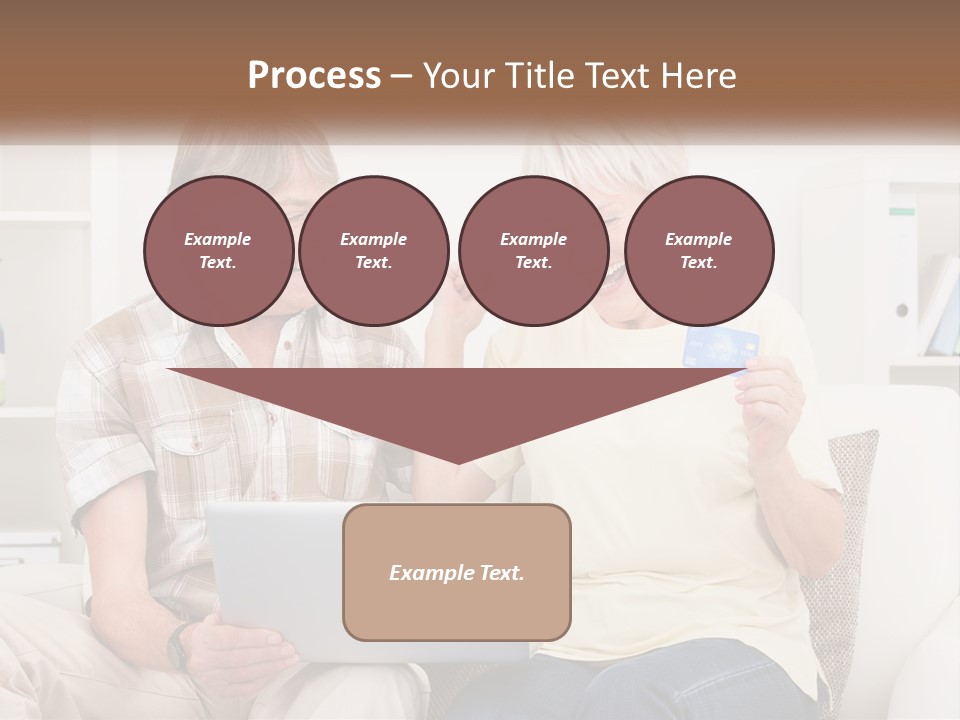 A Man And Woman Sitting On A Couch Holding A Credit Card PowerPoint Template