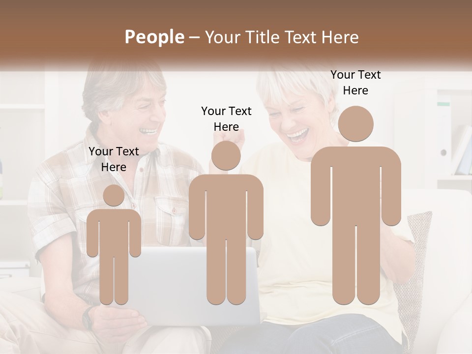 A Man And Woman Sitting On A Couch Holding A Credit Card PowerPoint Template