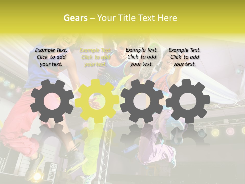 A Group Of Young Women Jumping Up In The Air PowerPoint Template