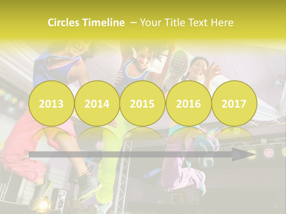 A Group Of Young Women Jumping Up In The Air PowerPoint Template