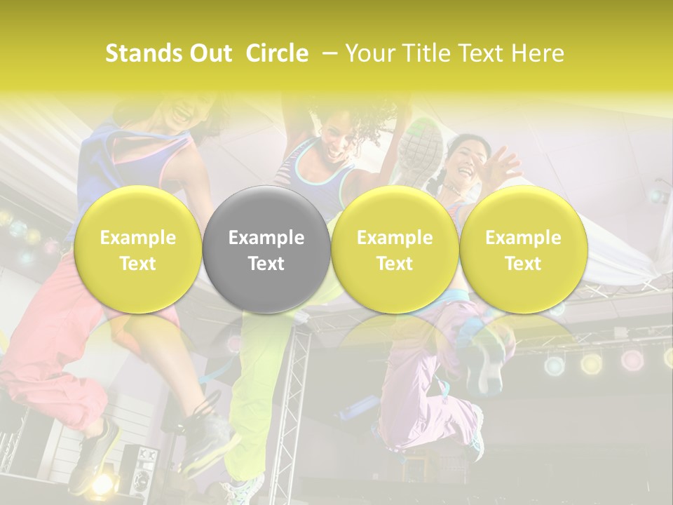 A Group Of Young Women Jumping Up In The Air PowerPoint Template