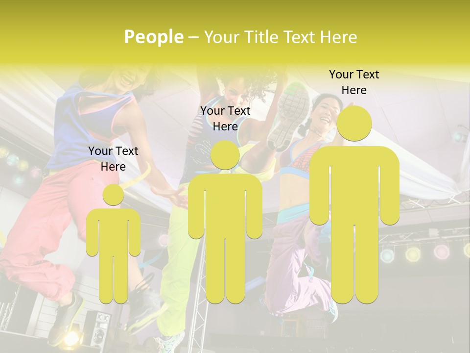 A Group Of Young Women Jumping Up In The Air PowerPoint Template