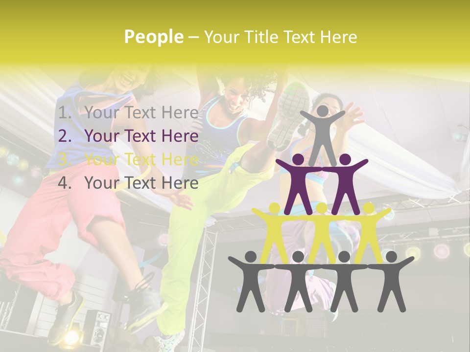 A Group Of Young Women Jumping Up In The Air PowerPoint Template