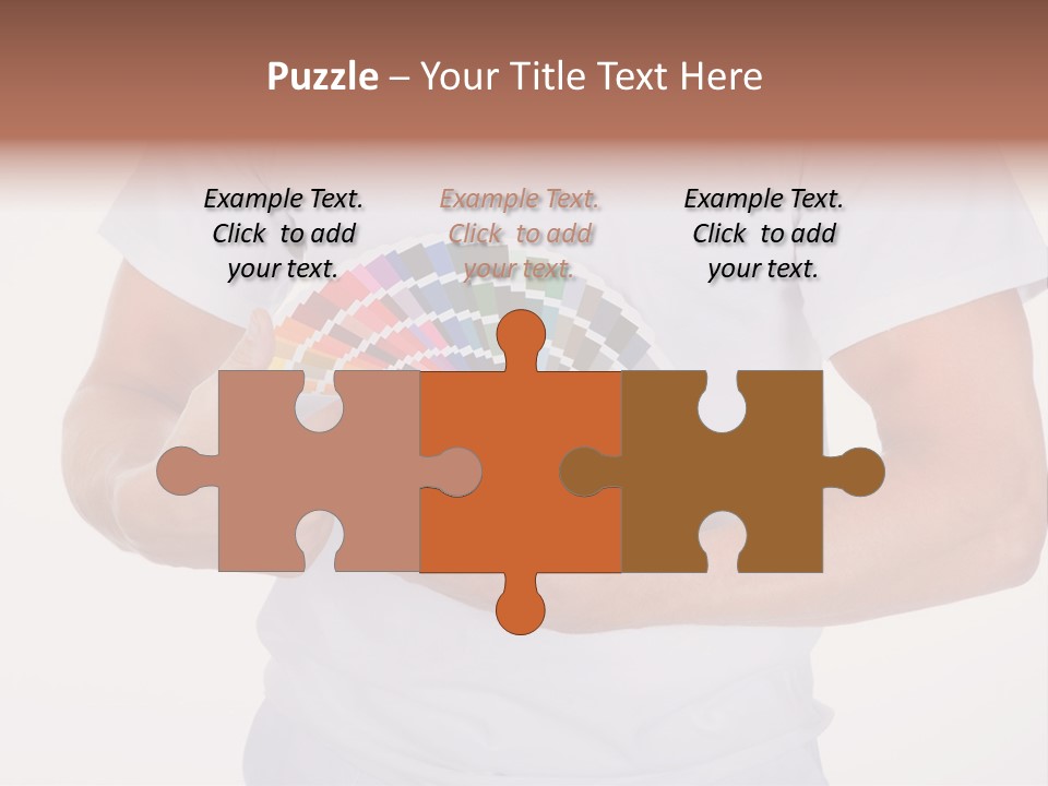 A Man Holding A Fan Of Color Samples In His Hands PowerPoint Template