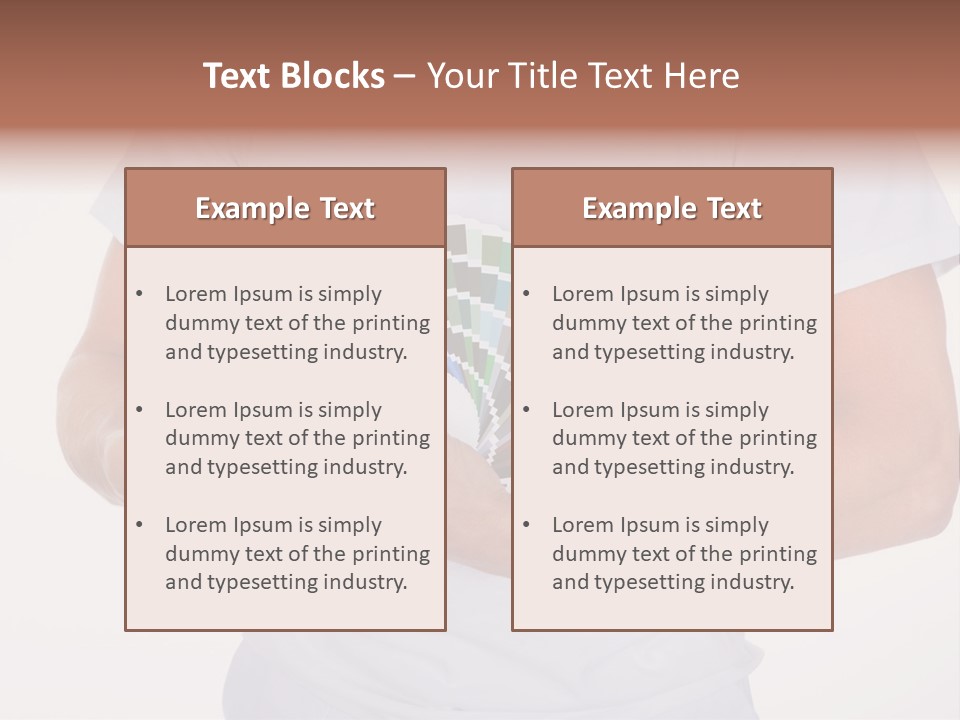 A Man Holding A Fan Of Color Samples In His Hands PowerPoint Template
