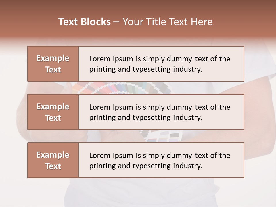 A Man Holding A Fan Of Color Samples In His Hands PowerPoint Template