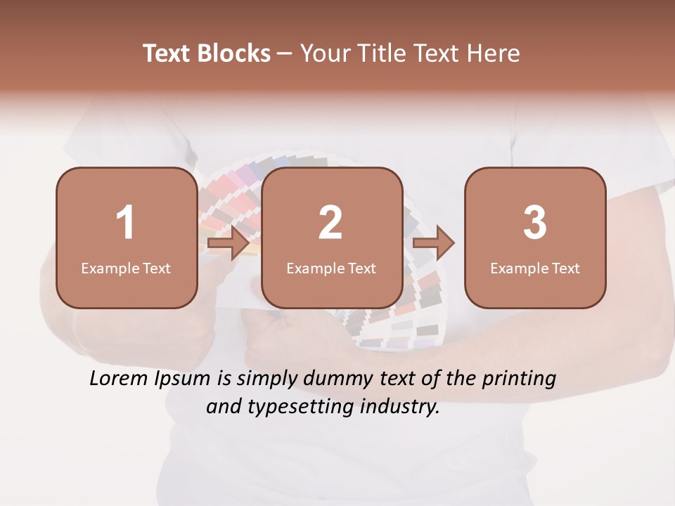 A Man Holding A Fan Of Color Samples In His Hands PowerPoint Template