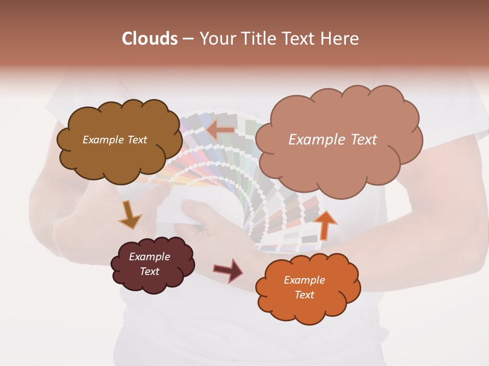 A Man Holding A Fan Of Color Samples In His Hands PowerPoint Template