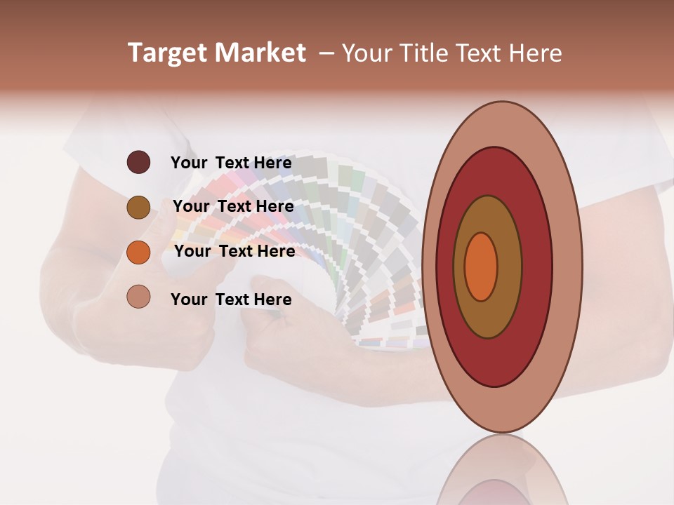 A Man Holding A Fan Of Color Samples In His Hands PowerPoint Template