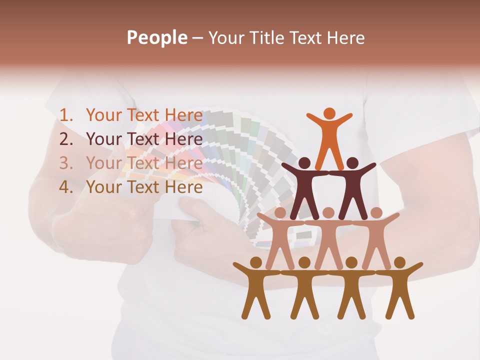 A Man Holding A Fan Of Color Samples In His Hands PowerPoint Template