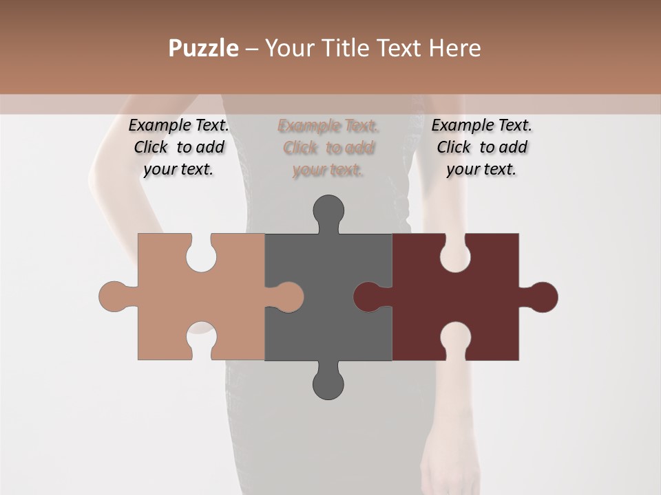 A Woman In A Black Dress Is Posing For A Picture PowerPoint Template