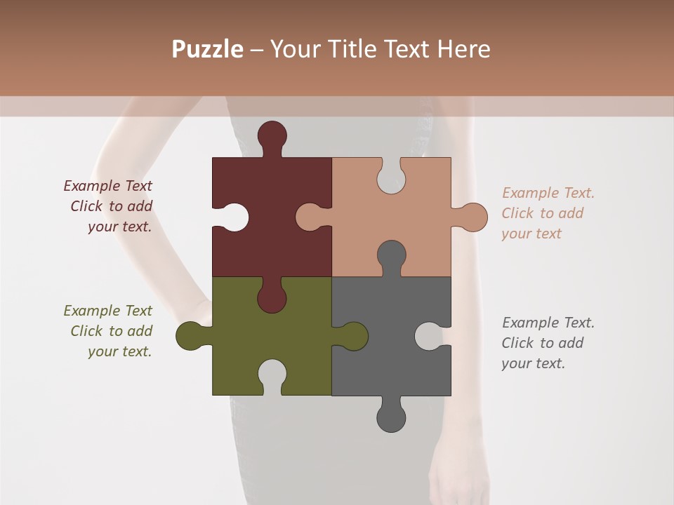 A Woman In A Black Dress Is Posing For A Picture PowerPoint Template