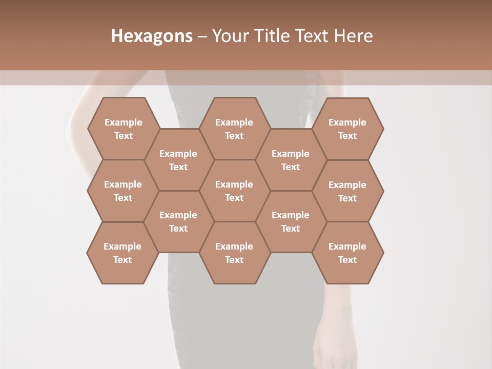 A Woman In A Black Dress Is Posing For A Picture PowerPoint Template