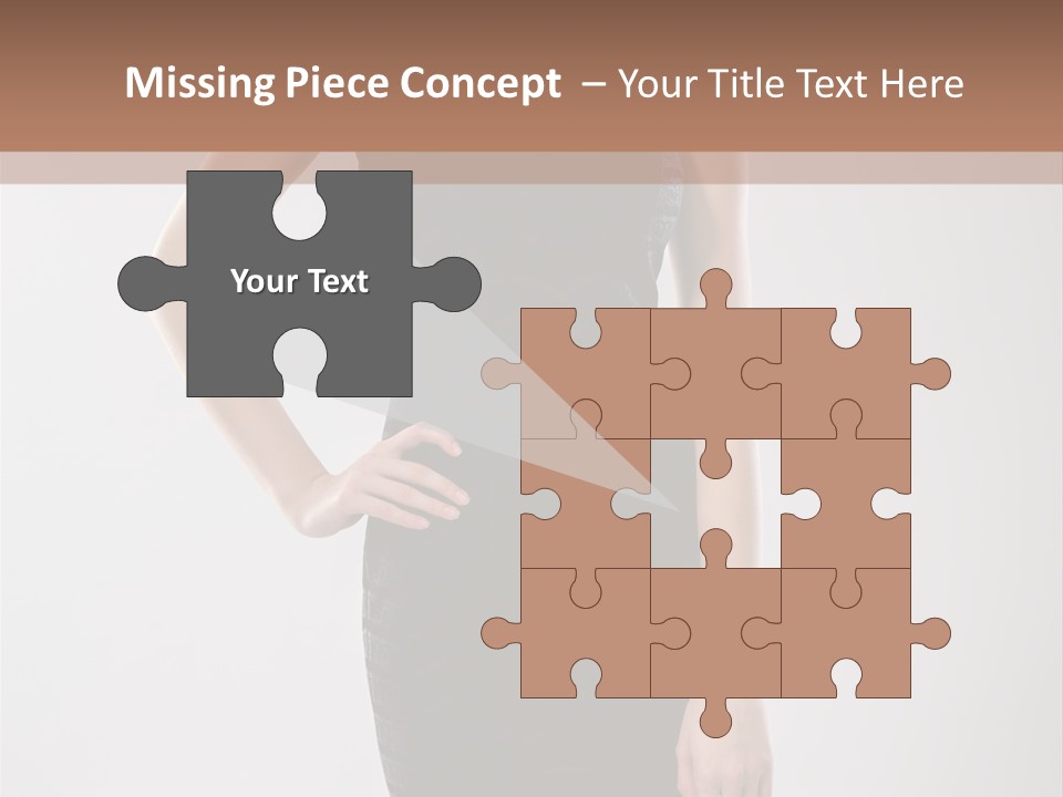 A Woman In A Black Dress Is Posing For A Picture PowerPoint Template