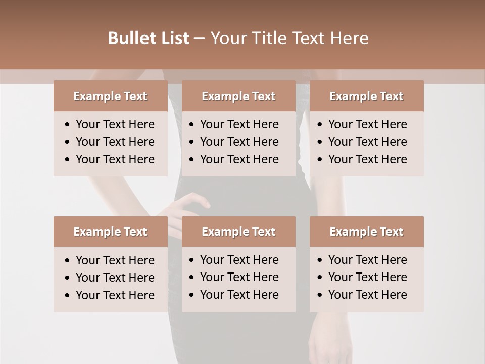 A Woman In A Black Dress Is Posing For A Picture PowerPoint Template