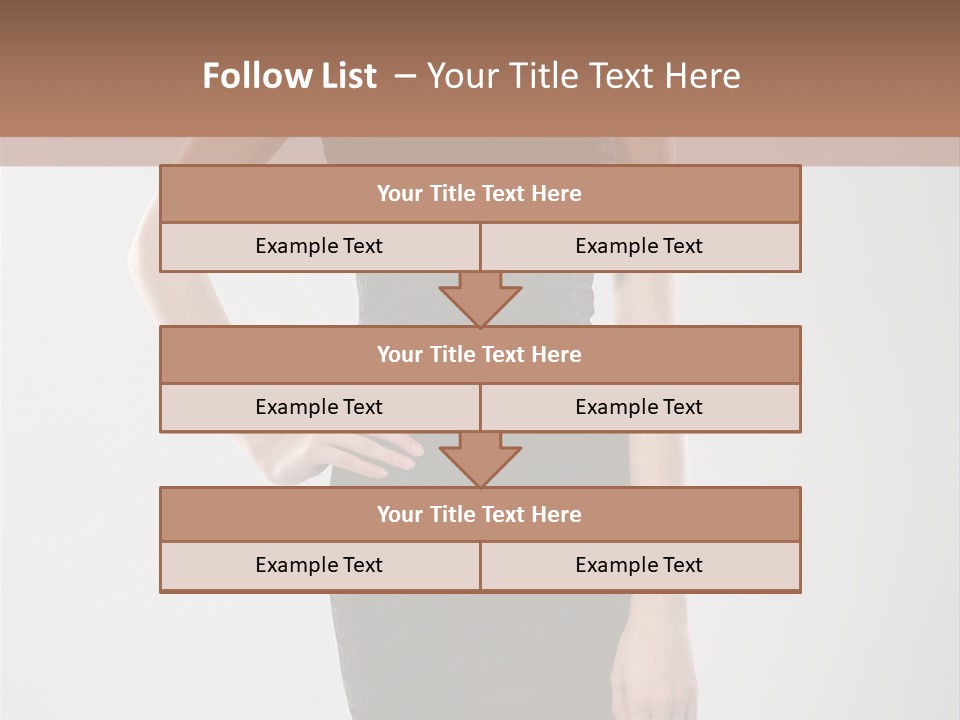 A Woman In A Black Dress Is Posing For A Picture PowerPoint Template