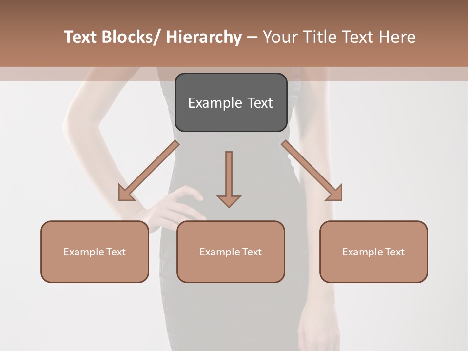 A Woman In A Black Dress Is Posing For A Picture PowerPoint Template