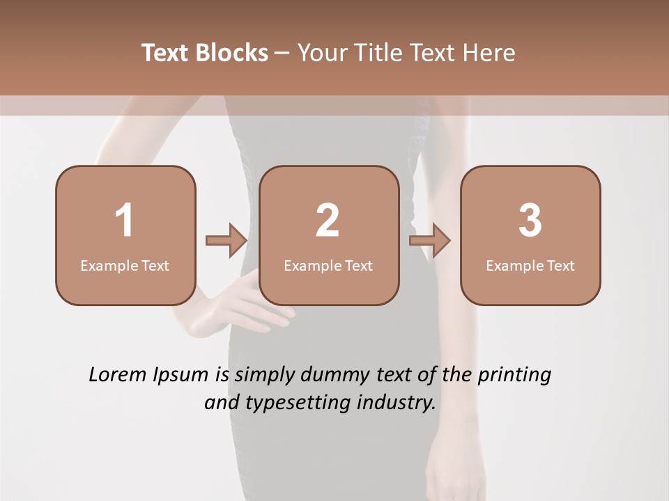 A Woman In A Black Dress Is Posing For A Picture PowerPoint Template