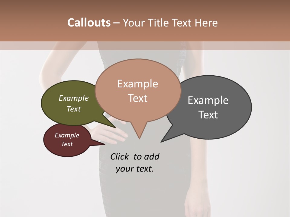 A Woman In A Black Dress Is Posing For A Picture PowerPoint Template