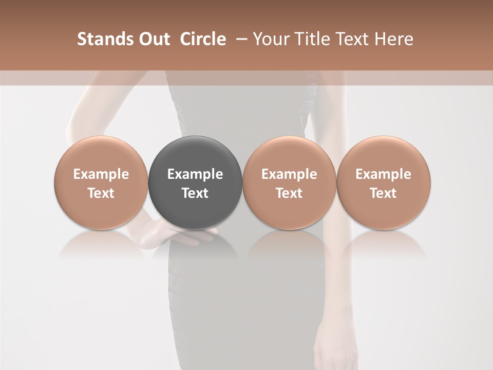 A Woman In A Black Dress Is Posing For A Picture PowerPoint Template