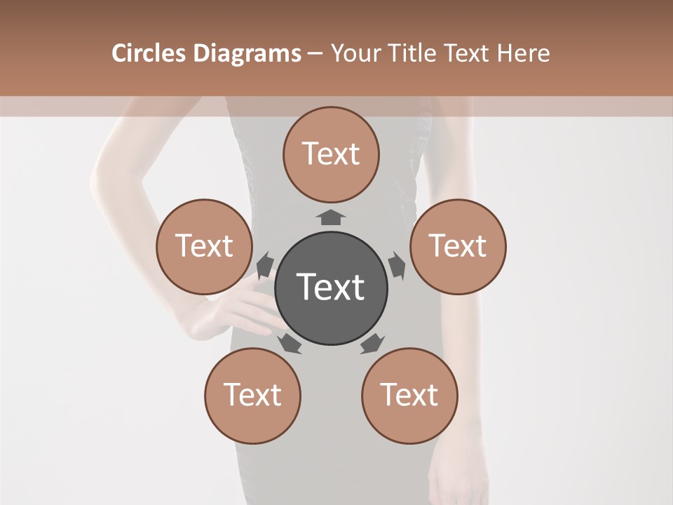 A Woman In A Black Dress Is Posing For A Picture PowerPoint Template