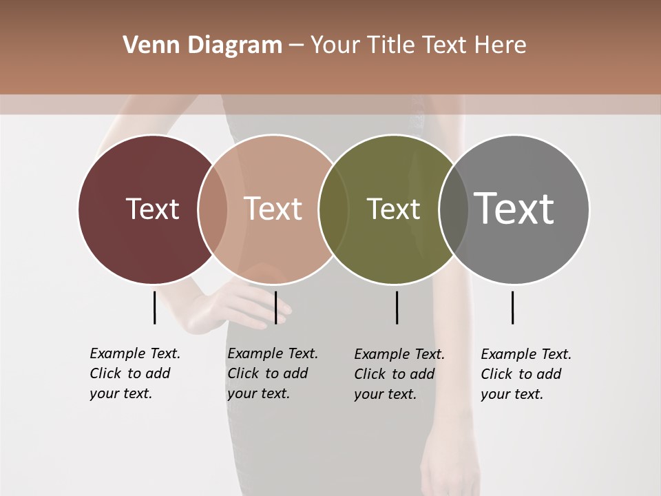 A Woman In A Black Dress Is Posing For A Picture PowerPoint Template