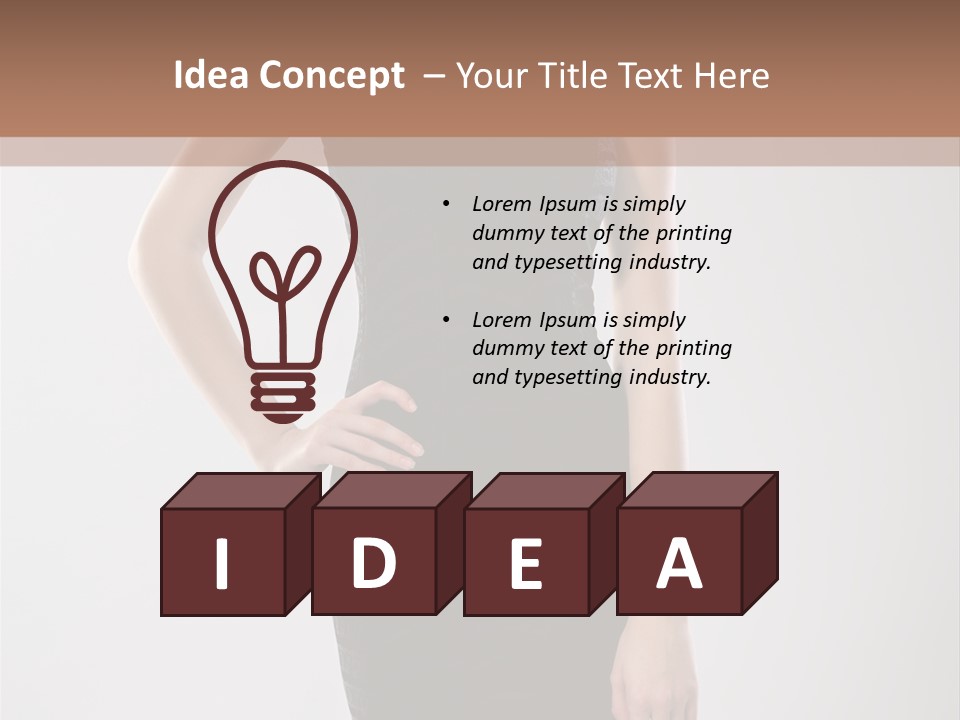 A Woman In A Black Dress Is Posing For A Picture PowerPoint Template