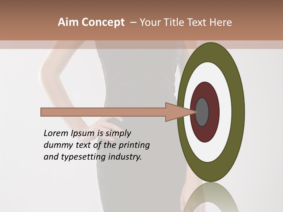 A Woman In A Black Dress Is Posing For A Picture PowerPoint Template