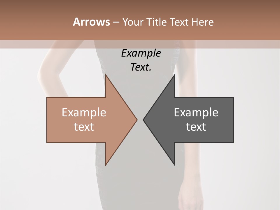 A Woman In A Black Dress Is Posing For A Picture PowerPoint Template