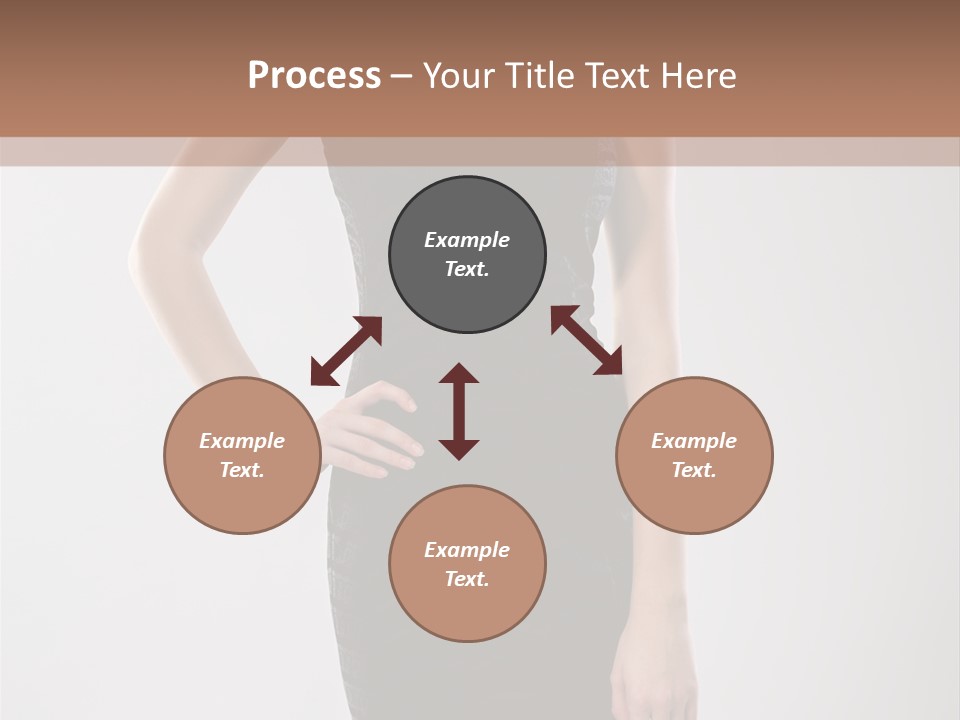 A Woman In A Black Dress Is Posing For A Picture PowerPoint Template