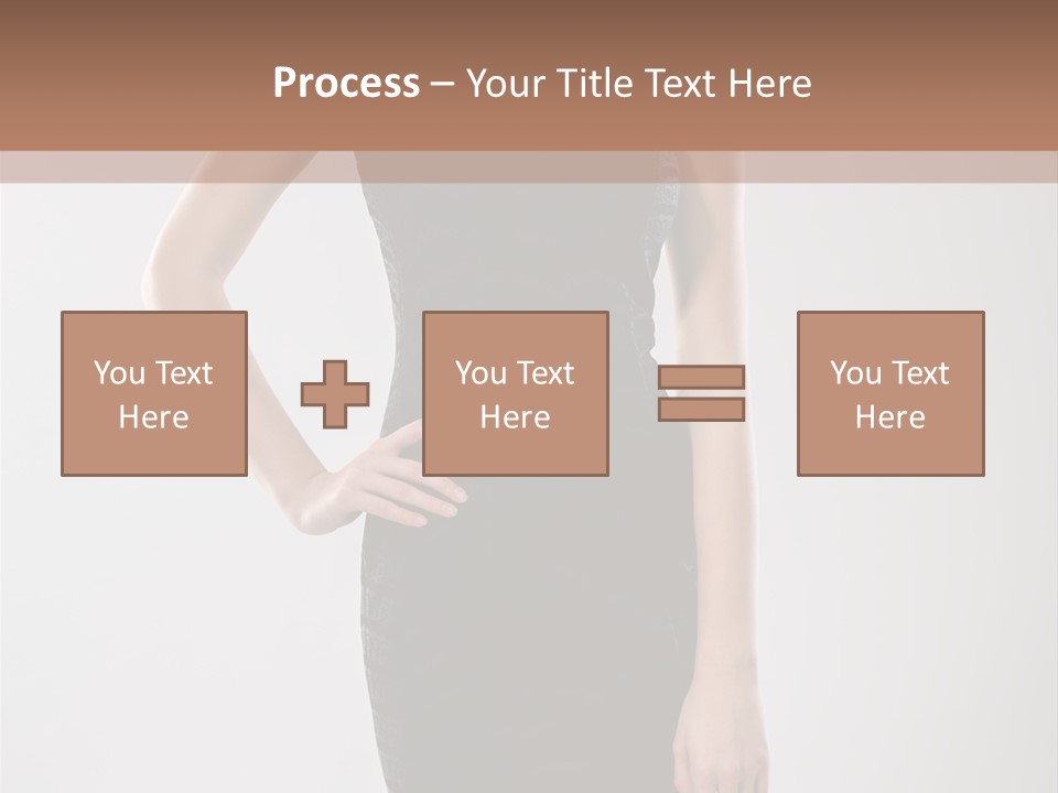 A Woman In A Black Dress Is Posing For A Picture PowerPoint Template