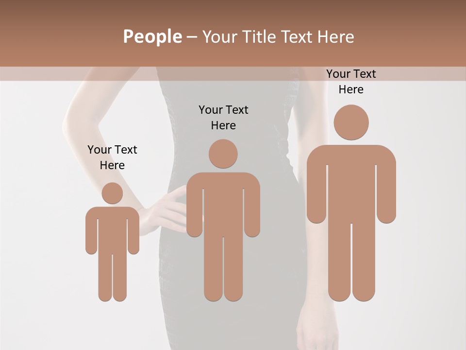 A Woman In A Black Dress Is Posing For A Picture PowerPoint Template