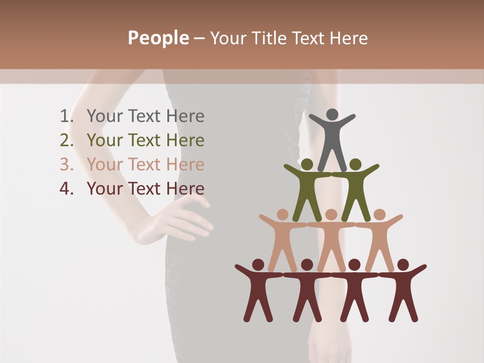 A Woman In A Black Dress Is Posing For A Picture PowerPoint Template