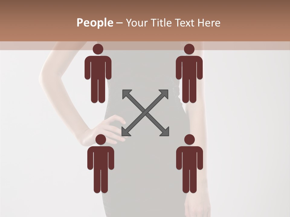 A Woman In A Black Dress Is Posing For A Picture PowerPoint Template