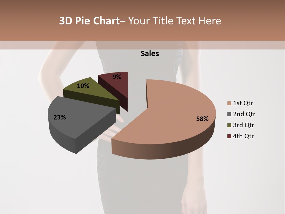 A Woman In A Black Dress Is Posing For A Picture PowerPoint Template