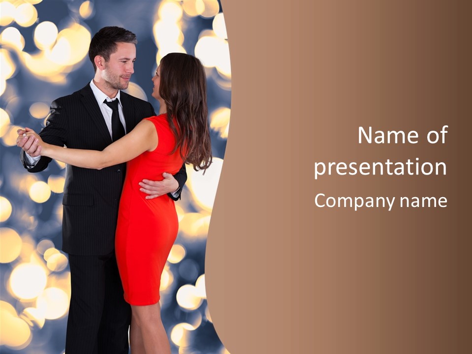 A Man And Woman Dancing Together In A Dance Pose PowerPoint Template