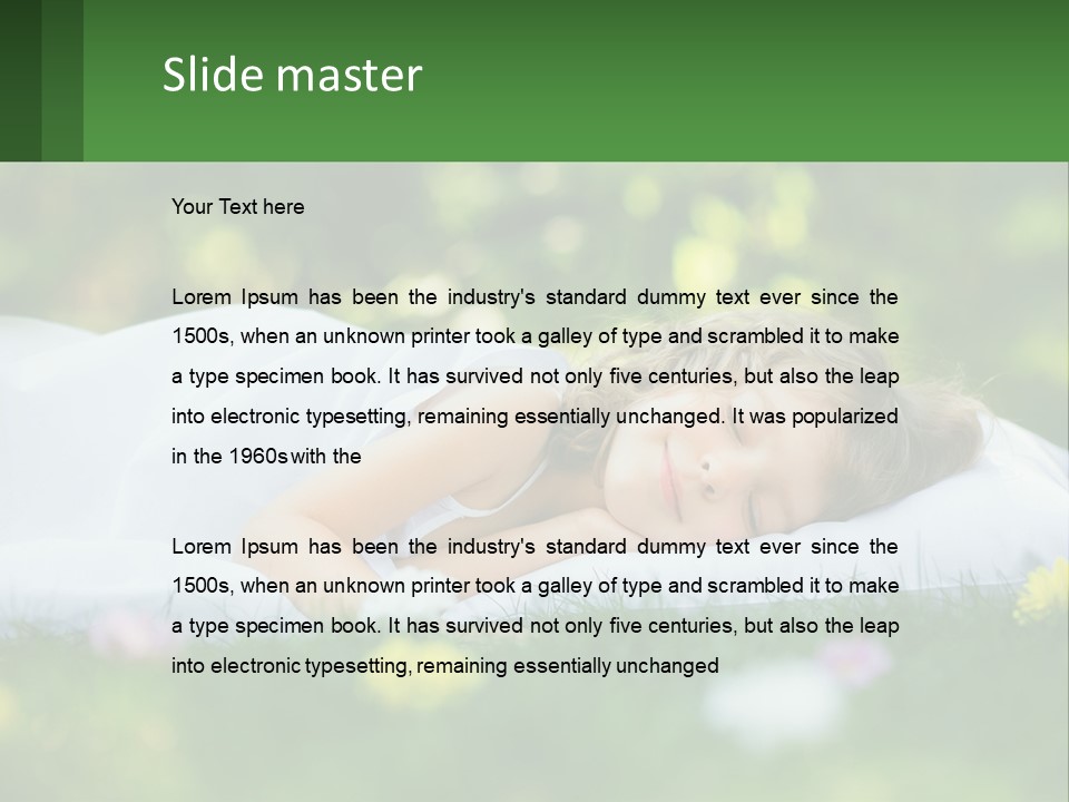 A Little Girl Is Sleeping On A Blanket In The Grass PowerPoint Template