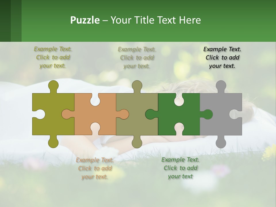 A Little Girl Is Sleeping On A Blanket In The Grass PowerPoint Template