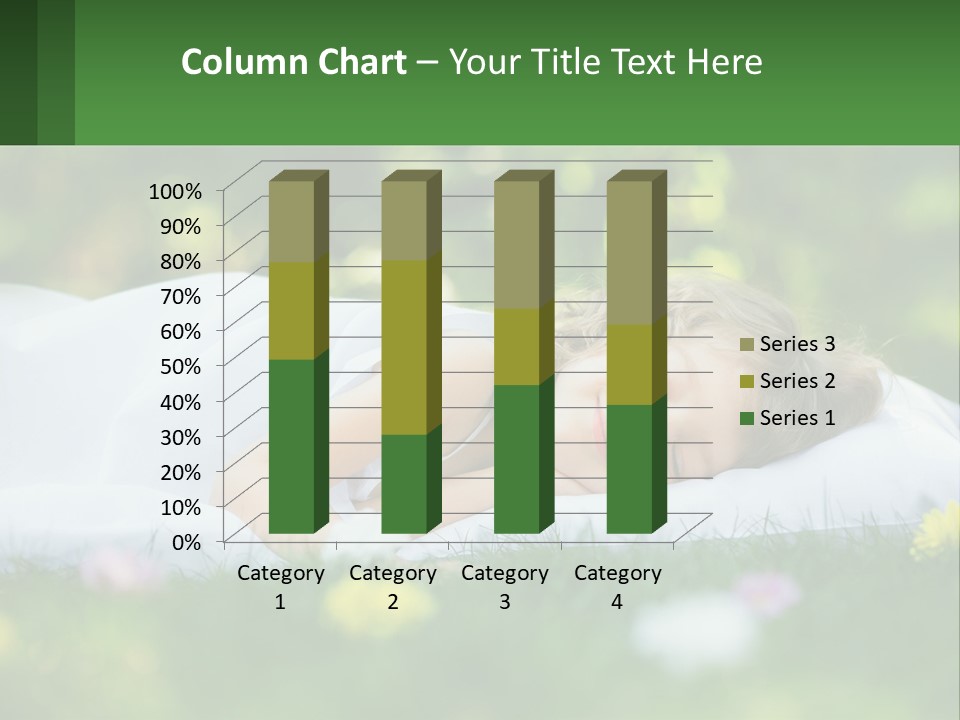 A Little Girl Is Sleeping On A Blanket In The Grass PowerPoint Template