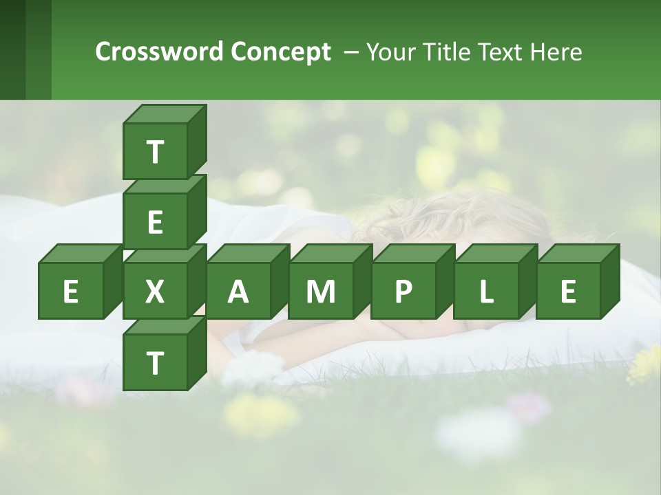 A Little Girl Is Sleeping On A Blanket In The Grass PowerPoint Template